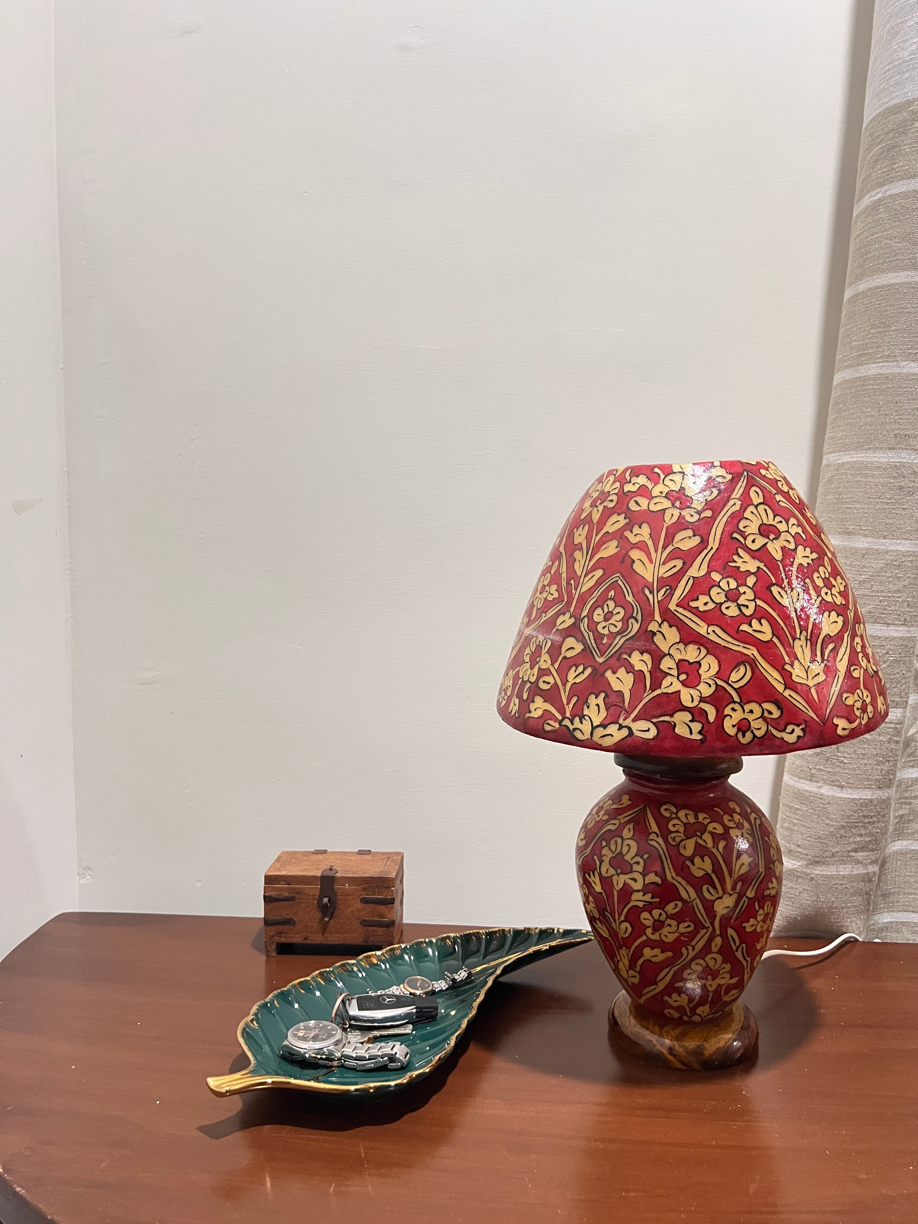 Desert Bloom - Handcrafted Camel Skin Table Lamp - 24-inch